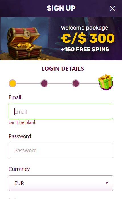 Playamo casino mobile app interface sign up